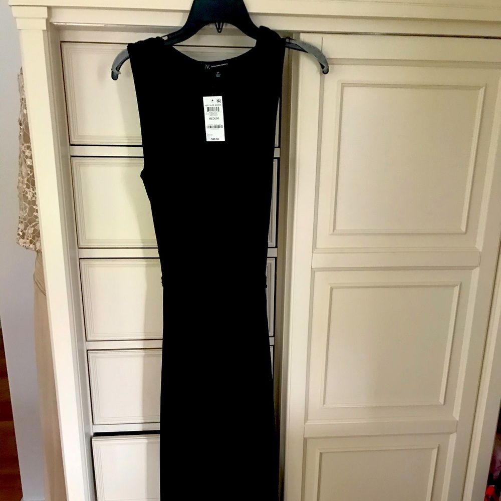 Black long INC dress, new